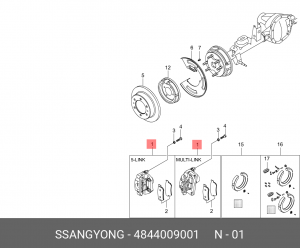 Суппорт тормозной 4844009001 SSANG YONG