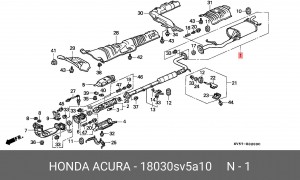 Глушитель выхлопных газов конечный 18030SV5A10 HONDA