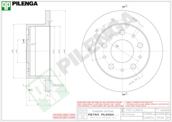 Тормозной диск 5046 PILENGA