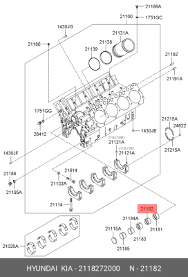 Подшипник распредвала 2118272000 HYUNDAI KIA