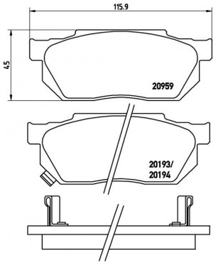 Комплект тормозных колодок, диско P 28 008 BREMBO