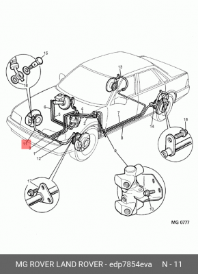 Тормозной шланг EDP7854EVA MG ROVER LAND ROVER