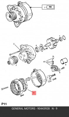 Выпрямитель, генератор 90443928 GENERAL MOTORS