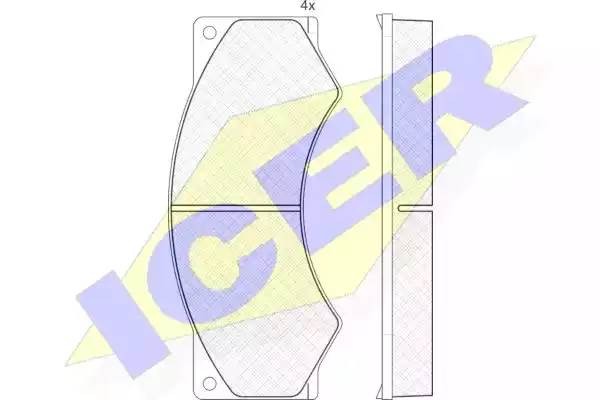 Комплект тормозных колодок, диско 150765 ICER