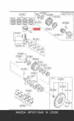 Поршень ДВС BPY011SA0 MAZDA