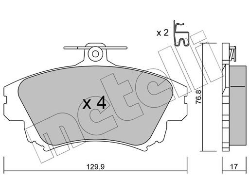Комплект тормозных колодок, диско 2202860 METELLI