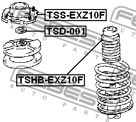 Отбойник с пыльником амортизатора подвески (комплект) TSHB-EXZ10F FEBEST