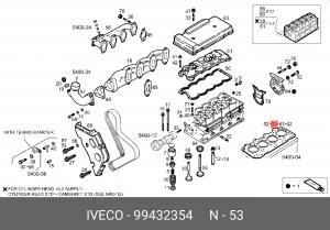 Прокладка, головка цилиндра 99432354 IVECO