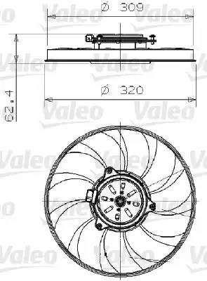 Вентилятор, охлаждение двигателя 696002 VALEO PHC