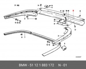 Бампер задний 51121883172 BMW