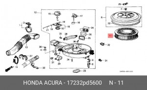 Воздушный фильтр 17232PD5600 HONDA