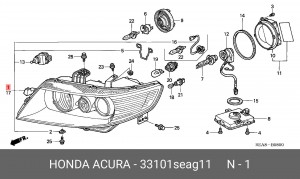 Фара головного света 33101SEAG11 HONDA