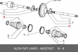 Пыльник ШРУСа (комплект) 46307657 ALFA FIAT LANCIA