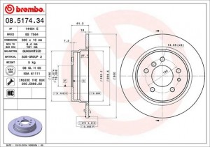 Тормозной диск 08.5174.34 BREMBO
