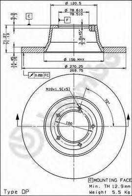 Тормозной диск 08.3637.10 BREMBO