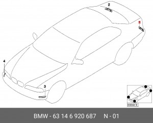 Светоотражатель - катафот 63 14 6 920 687 BMW