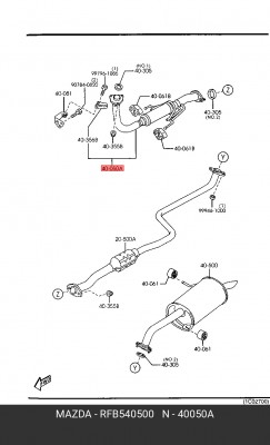 Выпускной трубопровод RFB540500 MAZDA