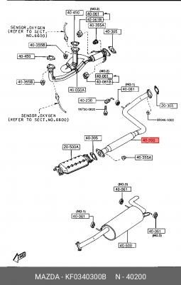 Средний глушитель выхлопных газов KF0340300B MAZDA