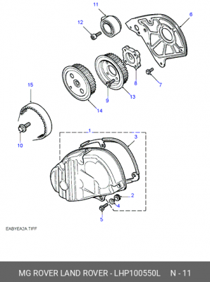 Натяжной ролик, ремень ГРМ LHP100550L LAND ROVER