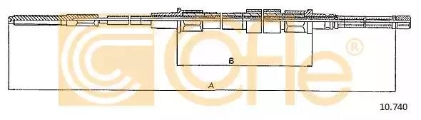 Трос ручного тормоза 10.740 COFLE