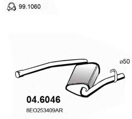 Средний глушитель выхлопных газов 046046 ASSO