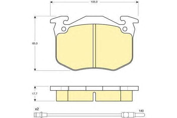 Комплект тормозных колодок, диско 6103863 GIRLING
