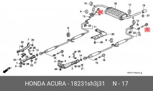 Болт, система выпуска 18231SH3J31 HONDA