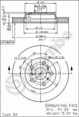 Тормозной диск 09.5136.10 BREMBO