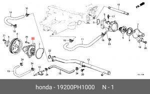 Водяной насос 19200PH1000 HONDA