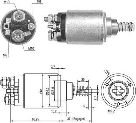 Тяговое реле, стартер AME0389 MAGNETI MARELLI