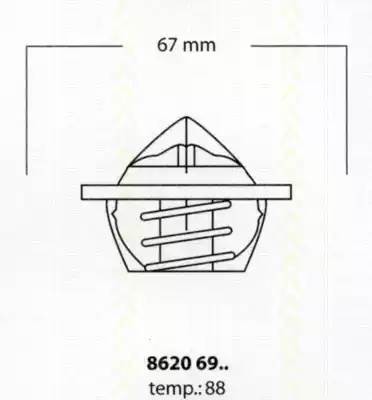 Термостат, охлаждающая жидкость 8620 6988 TRISCAN