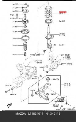 Пружина подвески L118-34-011 MAZDA