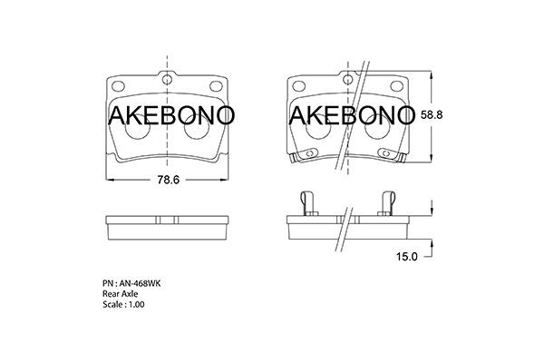 Колодки тормозные дисковые AN468WK AKEBONO