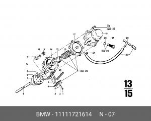 Прокладка, топливный насос 11 11 1 721 614 BMW