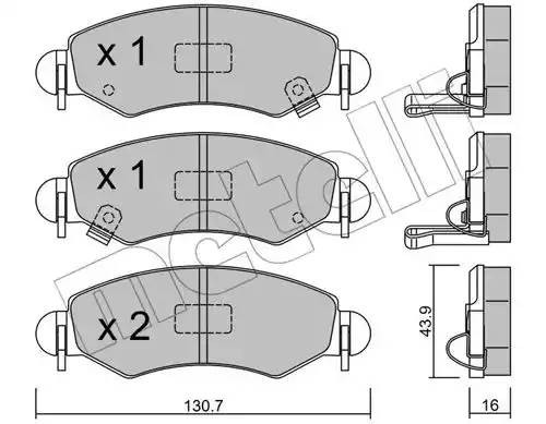 Комплект тормозных колодок, диско 22-0339-1 METELLI
