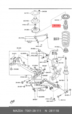 Пыльник амортизатора подвески T001-28-111 MAZDA