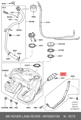 Насос электрический топливной системы WFX000180 MG ROVER LAND ROVER