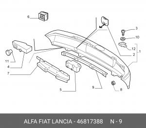 Кронштейн крепления бампера 46817388 ALFA FIAT LANCIA