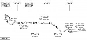 Глушитель выхлопных газов конечный 287153 BOSAL