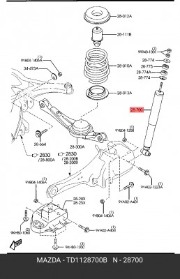 Амортизатор подвески TD11-28-700B MAZDA