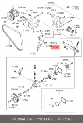 Механизм рулевой (ремкомплект) 577904AA60 HYUNDAI KIA