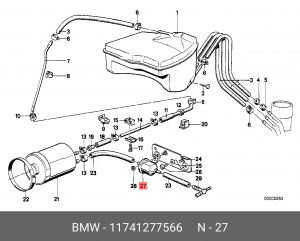 Клапан вакуумного управления, рециркуляция ОГ 11 74 1 277 566 BMW