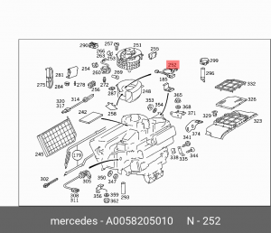 Регулятор скорости электромотора отопителя салона A 005 820 50 10 MERCEDES BENZ