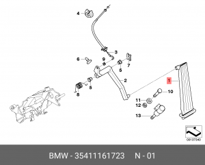 Педаль акселератора 35 41 1 161 723 BMW