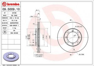 Тормозной диск 09.5009.10 BREMBO