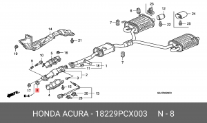 Уплотнительное кольцо, выпускной тр 18229PCX003 HONDA