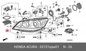 Фара головного света 33151SJAA01 HONDA