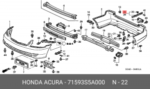 Кронштейн крепления бампера 71593S5A000 HONDA