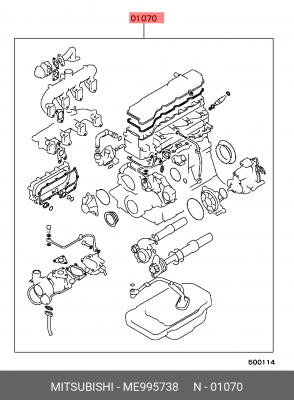 Комплект прокладок, двигатель ME995738 MITSUBISHI