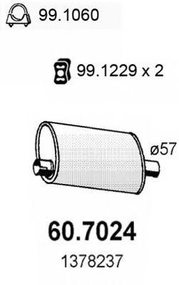 Глушитель выхлопных газов конечный 607024 ASSO